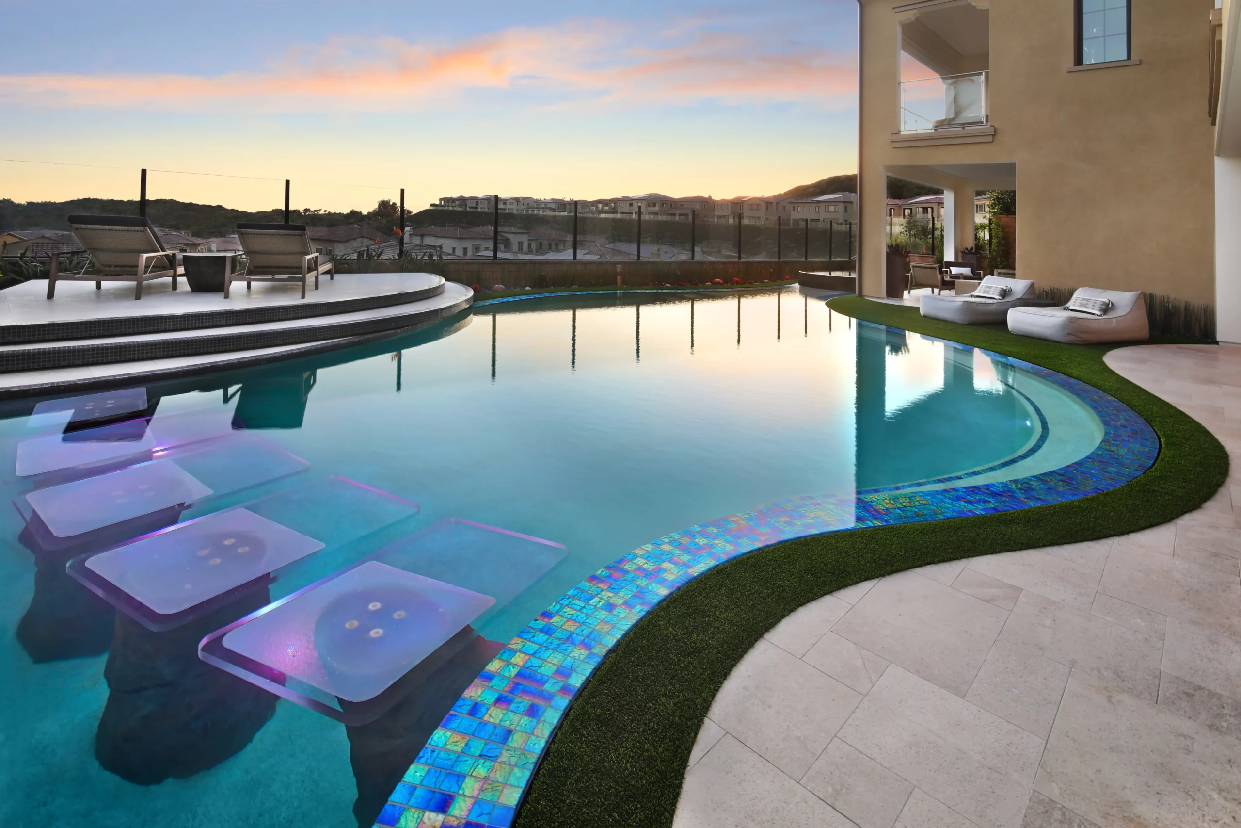 Custom pool in Ivins, Utah at the foot of the red cliffs